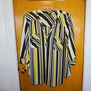 Torrid Black and Yellow Stripes Harper Top Size 4x
